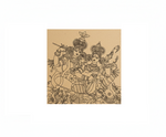 Decorative  MDF DIY wall art with intricate design of two figures on a beige background