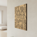 Decorative  MDF DIY wall art with intricate designs on a plain wall
