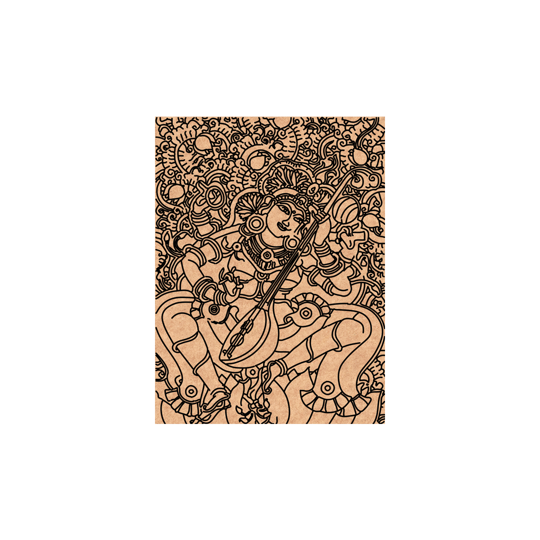 Decorative  MDF DIY wall art  with intricate design on a white background