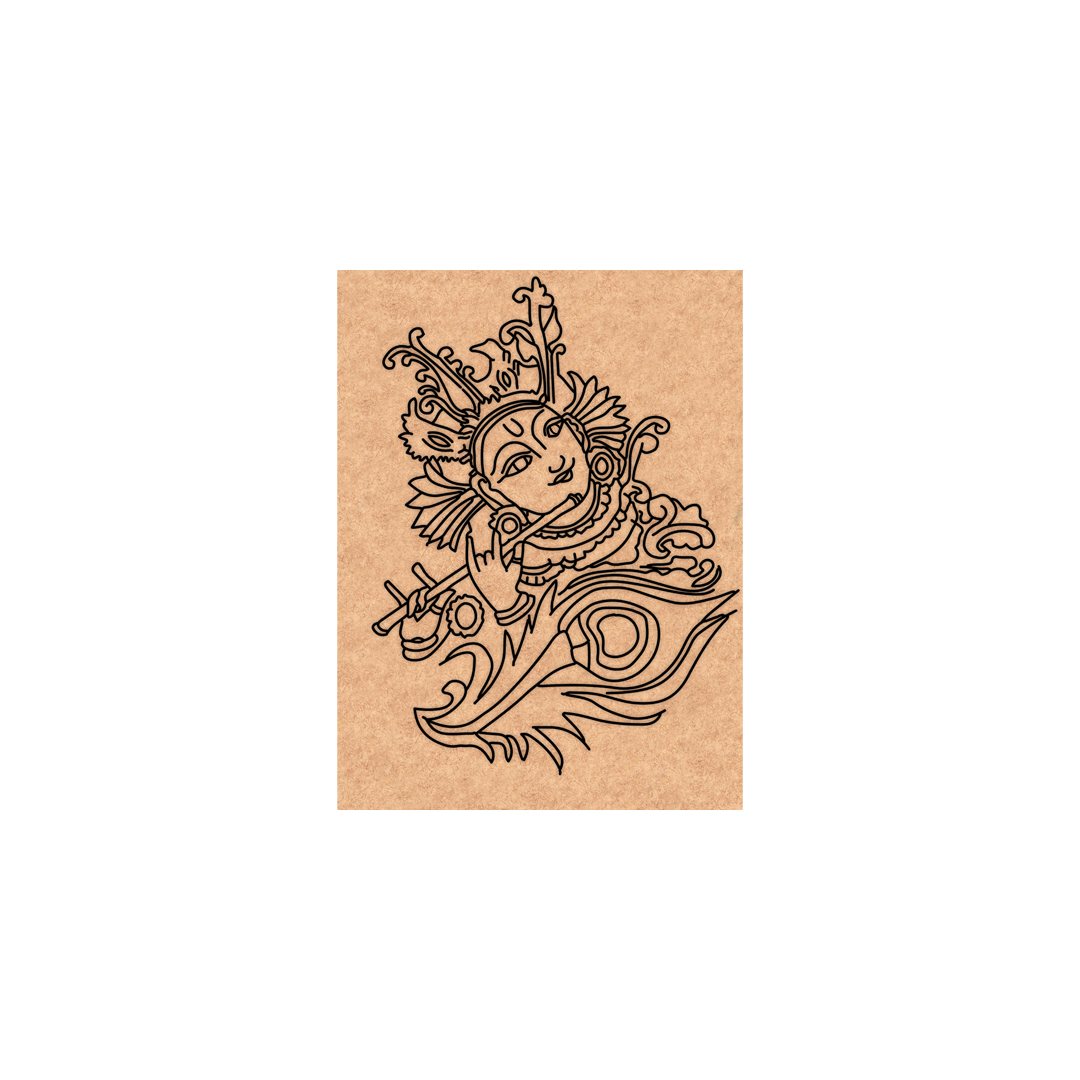 Decorative  MDF DIY design on a brown card with a white background