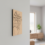  MDF DIY wall art with a design of a hand holding an umbrella on a light gray wall.