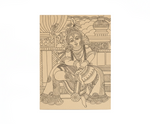 Decorative  MDF DIY wall art  with intricate design of a seated figure and architectural elements on a beige background