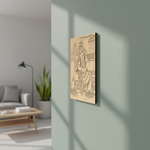  MDF DIY  wall art with intricate design in a modern living room.