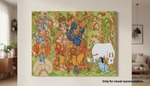  MDF DIY Colorful artwork of a deity with an elephant and child in a living room setting