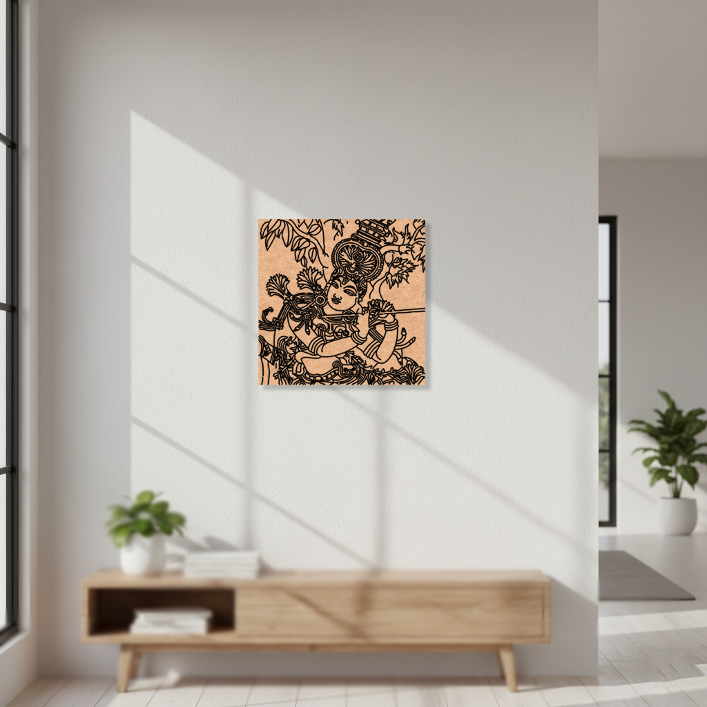 Decorative  MDF DIY wall art piece on a white wall in a modern interior setting.