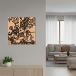 Decorative  MDF DIY wall art of a traditional design in a modern living room.