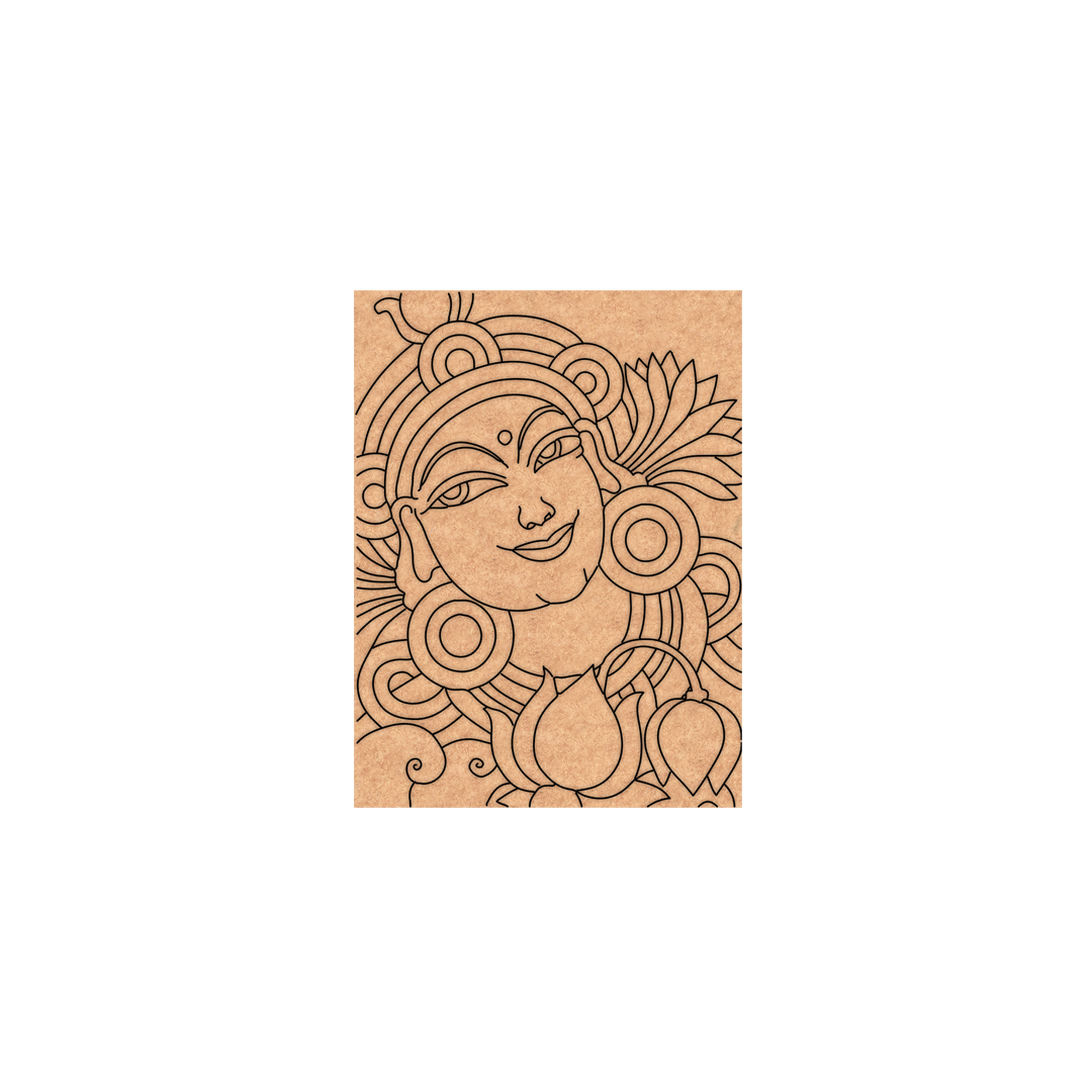  MDF DIY wall art with a decorative face design on a white background