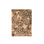 Decorative MDF DIY with intricate line art on a white background