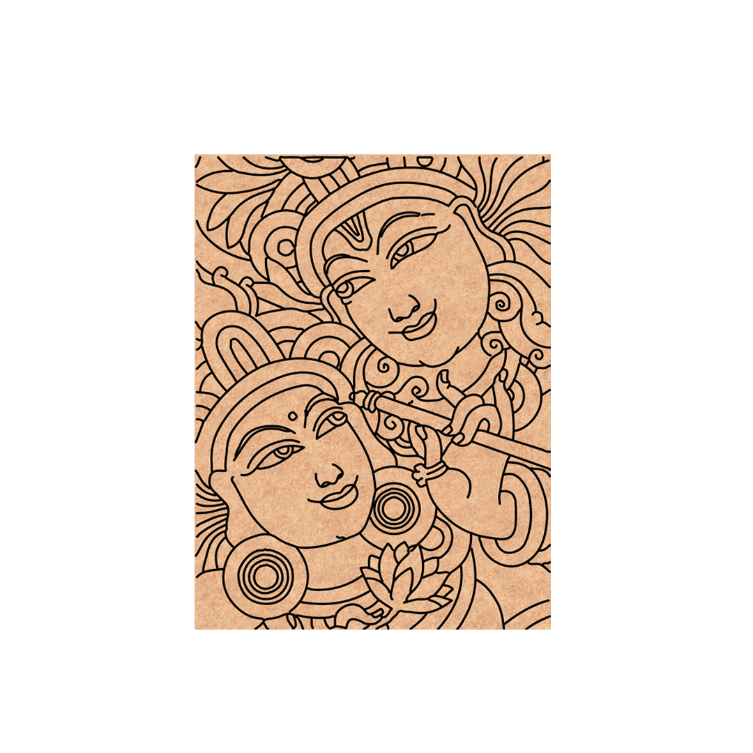 MDF DIY wall art  with decorative cover design on a white background