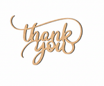 Unpainted MDF Thank You quote DIY cutout for wall decor and craft projects