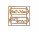 Unpainted MDF Best Wishes Happy Birthday framed DIY cutout for party decor and crafts