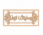 Unpainted MDF Best Wishes framed DIY cutout for wall decor and craft projects