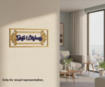 Painted MDF Best Wishes framed DIY cutout for wall decor and craft projects, mounted on wall