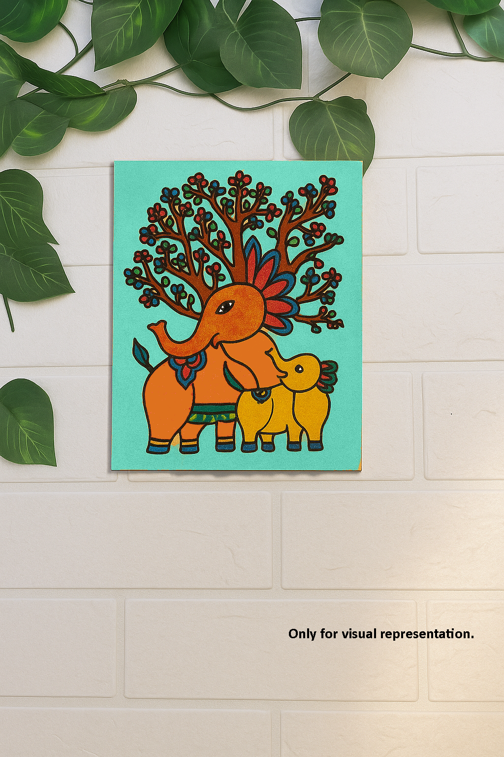 Mother and baby elephant MDF board for DIY painting