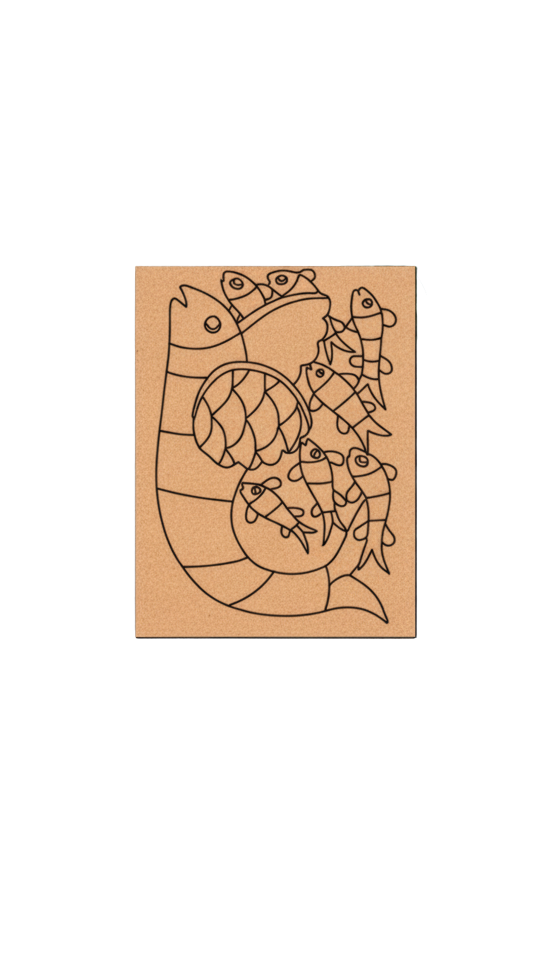 Traditional fish design MDF DIY painting board for craft décor