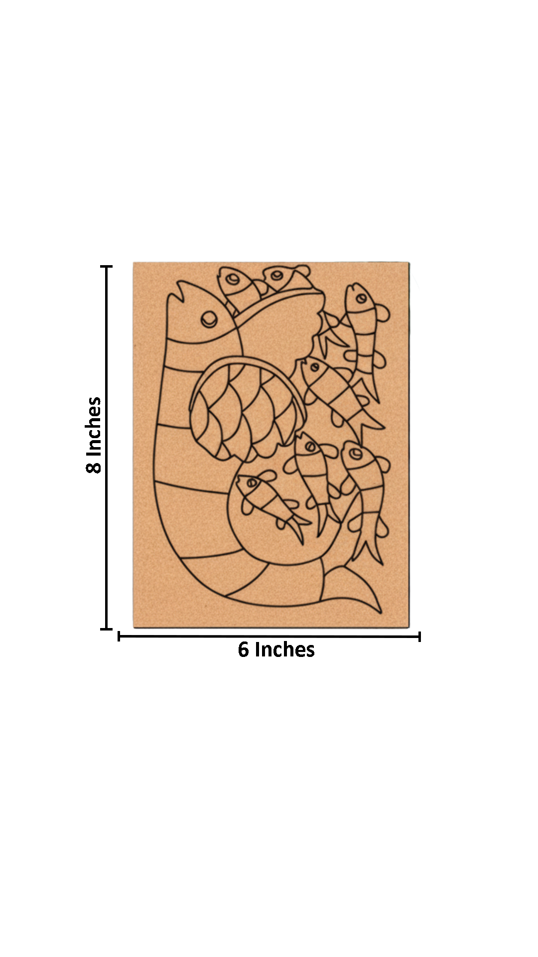 Traditional fish design MDF DIY painting board for craft décor with size