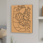 Traditional fish design MDF DIY painting board for craft décor