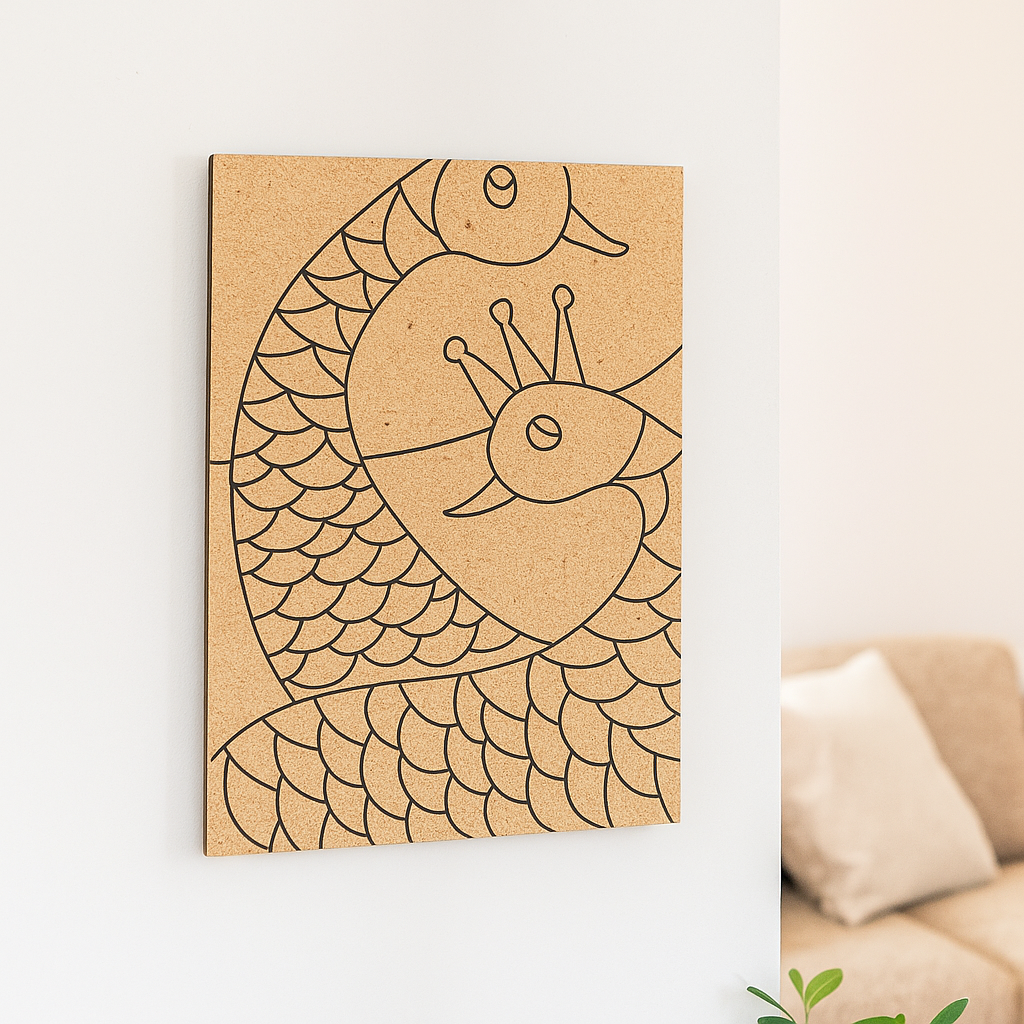 Traditional DIY MDF Painting Base with Indian Art Design
