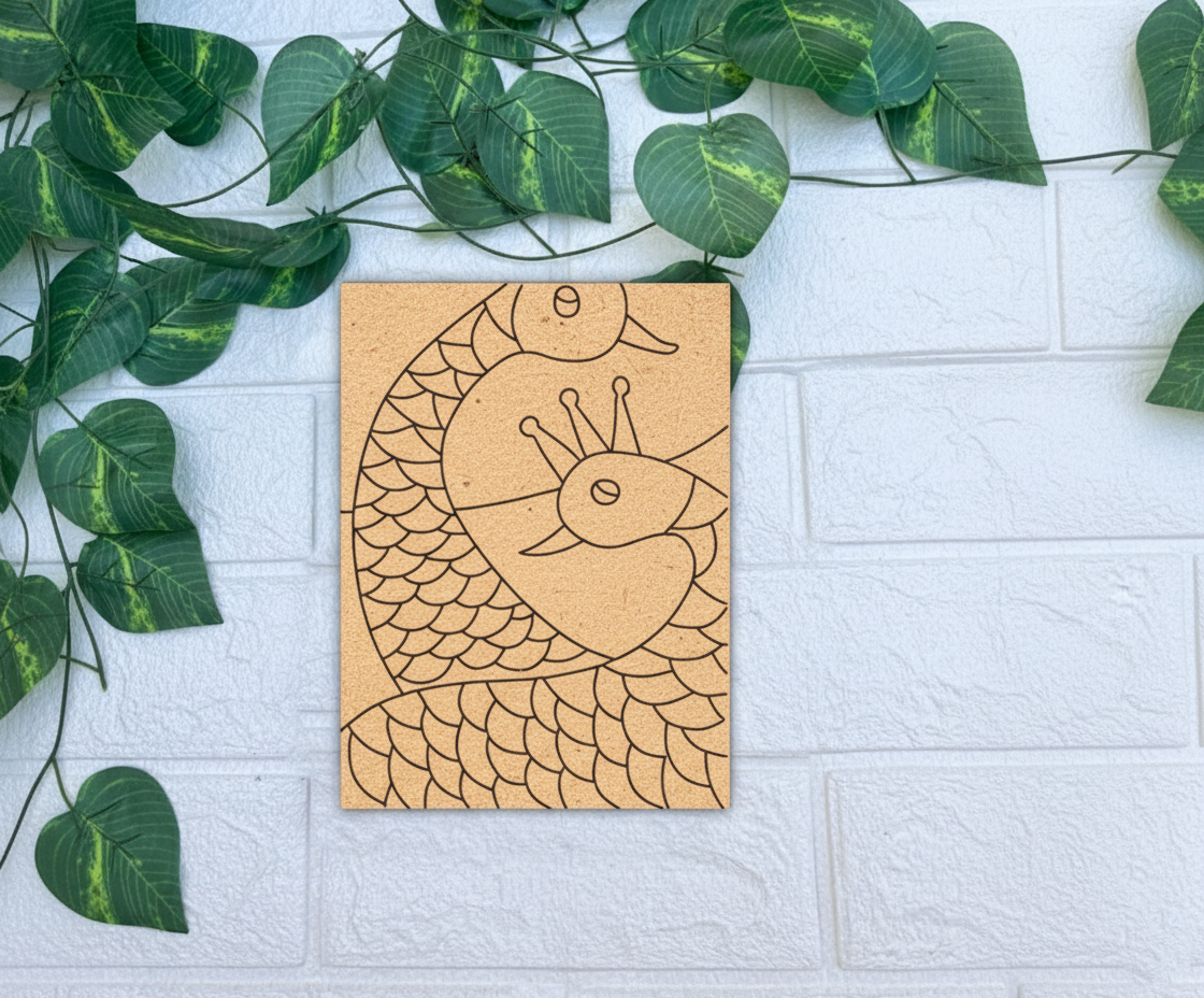 Traditional DIY MDF Painting Base with Indian Art Design