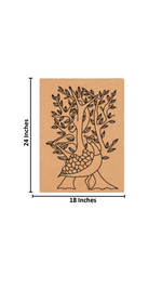 Traditional DIY MDF Painting Base with Peacock and Tree Design with size