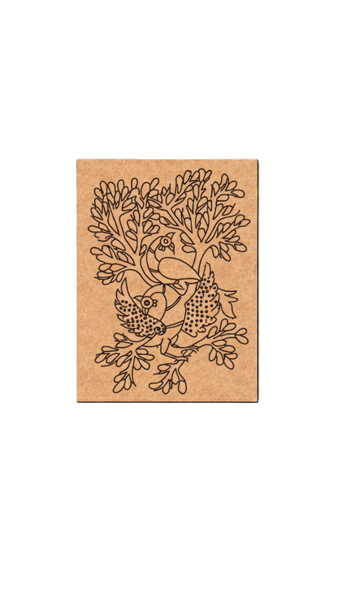 Traditional DIY MDF Painting Base with Birds and Tree Design