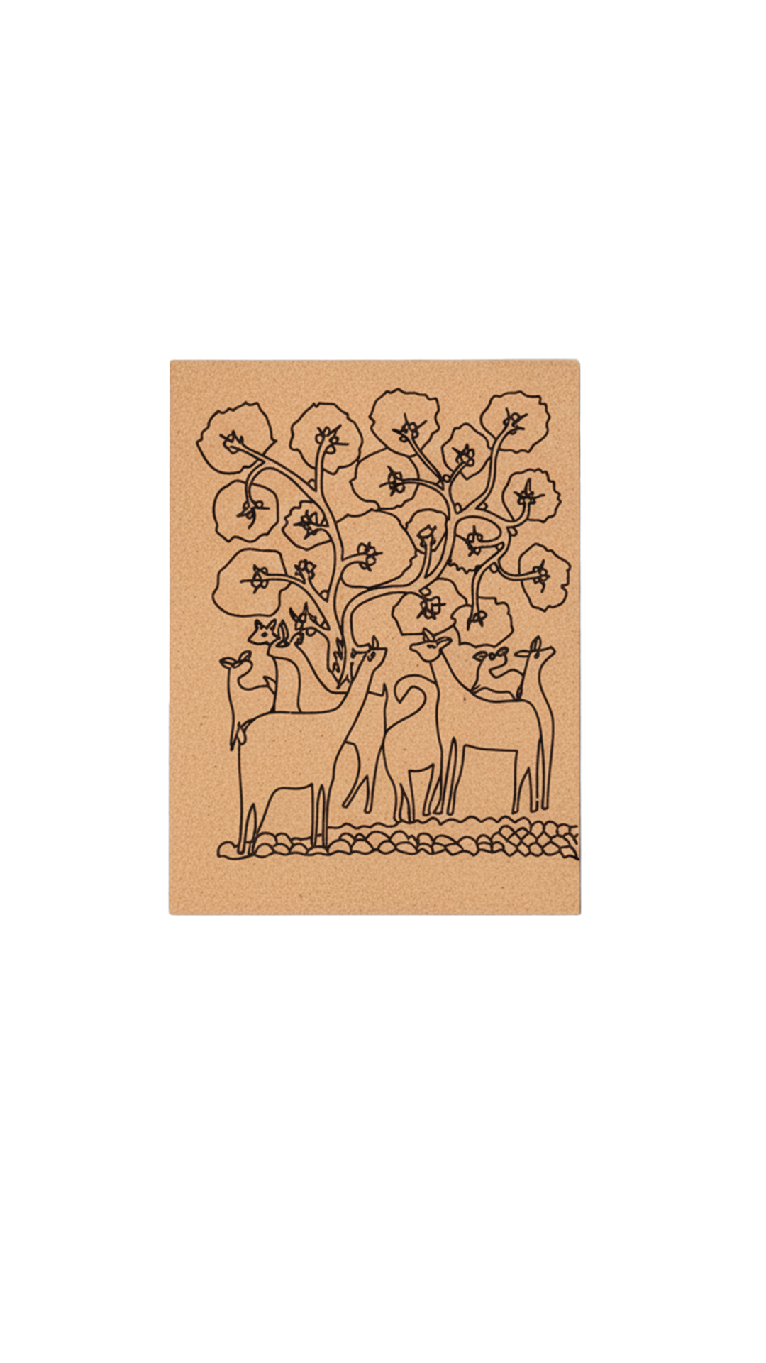 Traditional DIY MDF Painting Base with Deer and Floral Tree Design