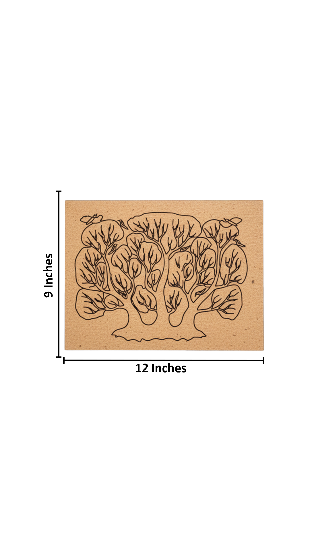 Traditional DIY MDF Painting Base with Artistic Tree Design with size