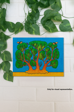 Traditional DIY MDF Painting Base with Artistic Tree Design coloured