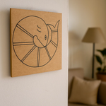 Traditional DIY MDF Painting Base with Fish Design side angle 