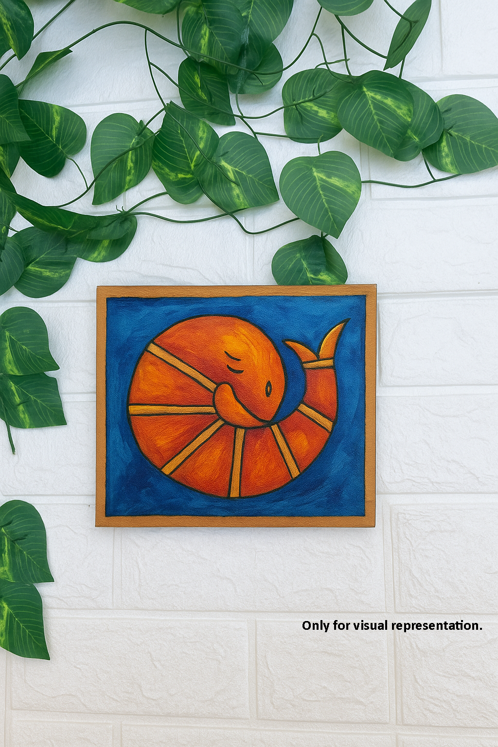 Traditional DIY MDF Painting Base with Fish Design coloured