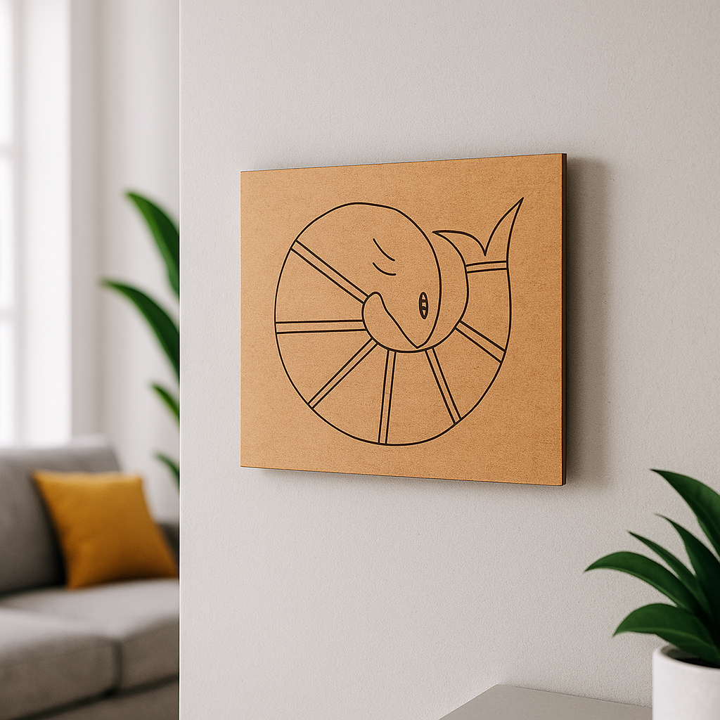 Traditional DIY MDF Painting Base with Fish Design