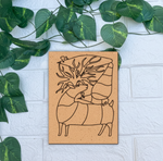 Traditional DIY MDF Painting Base with Abstract Deer Design