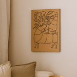 Traditional DIY MDF Painting Base with Abstract Deer Design