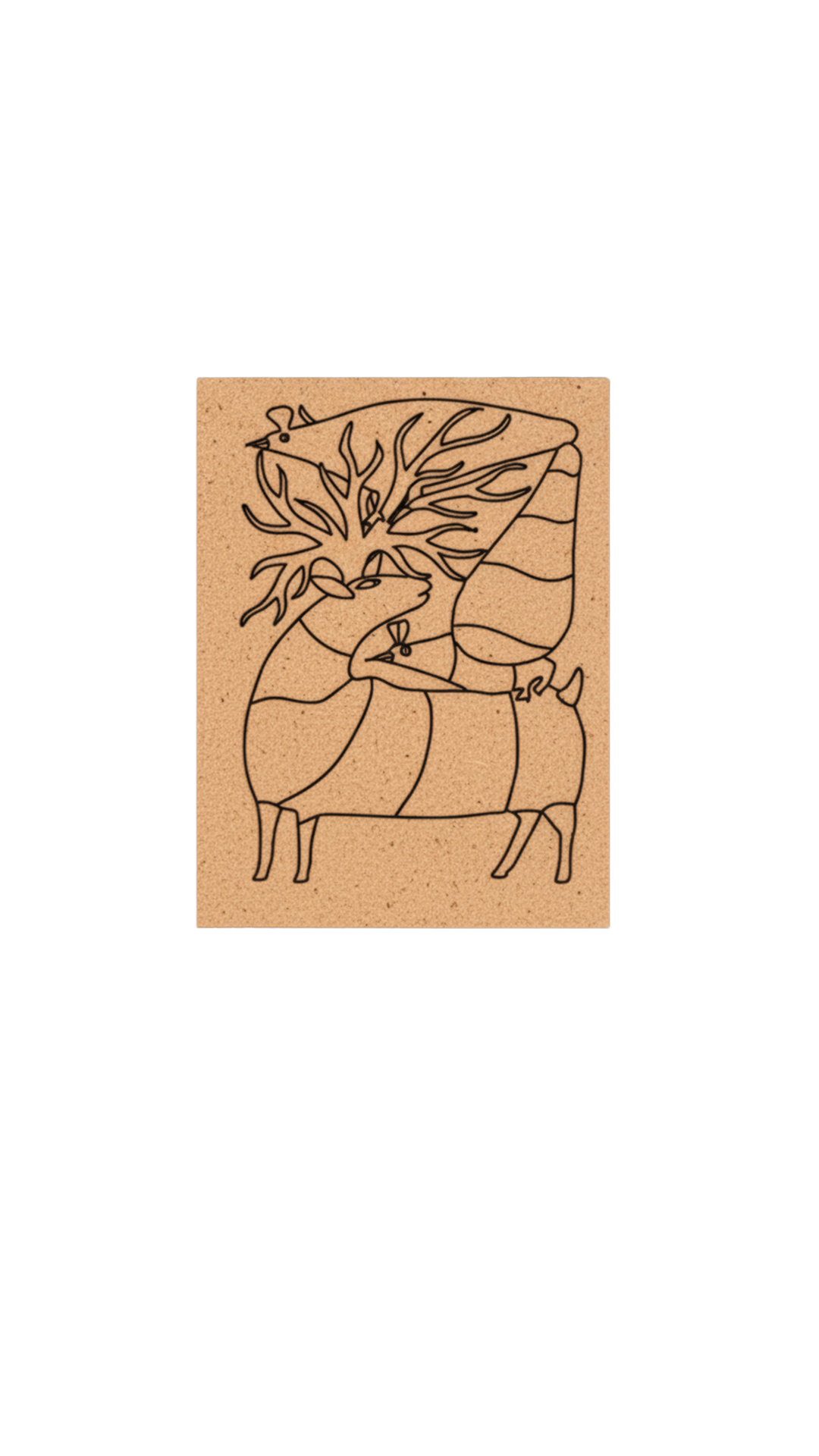 Traditional DIY MDF Painting Base with Abstract Deer Design