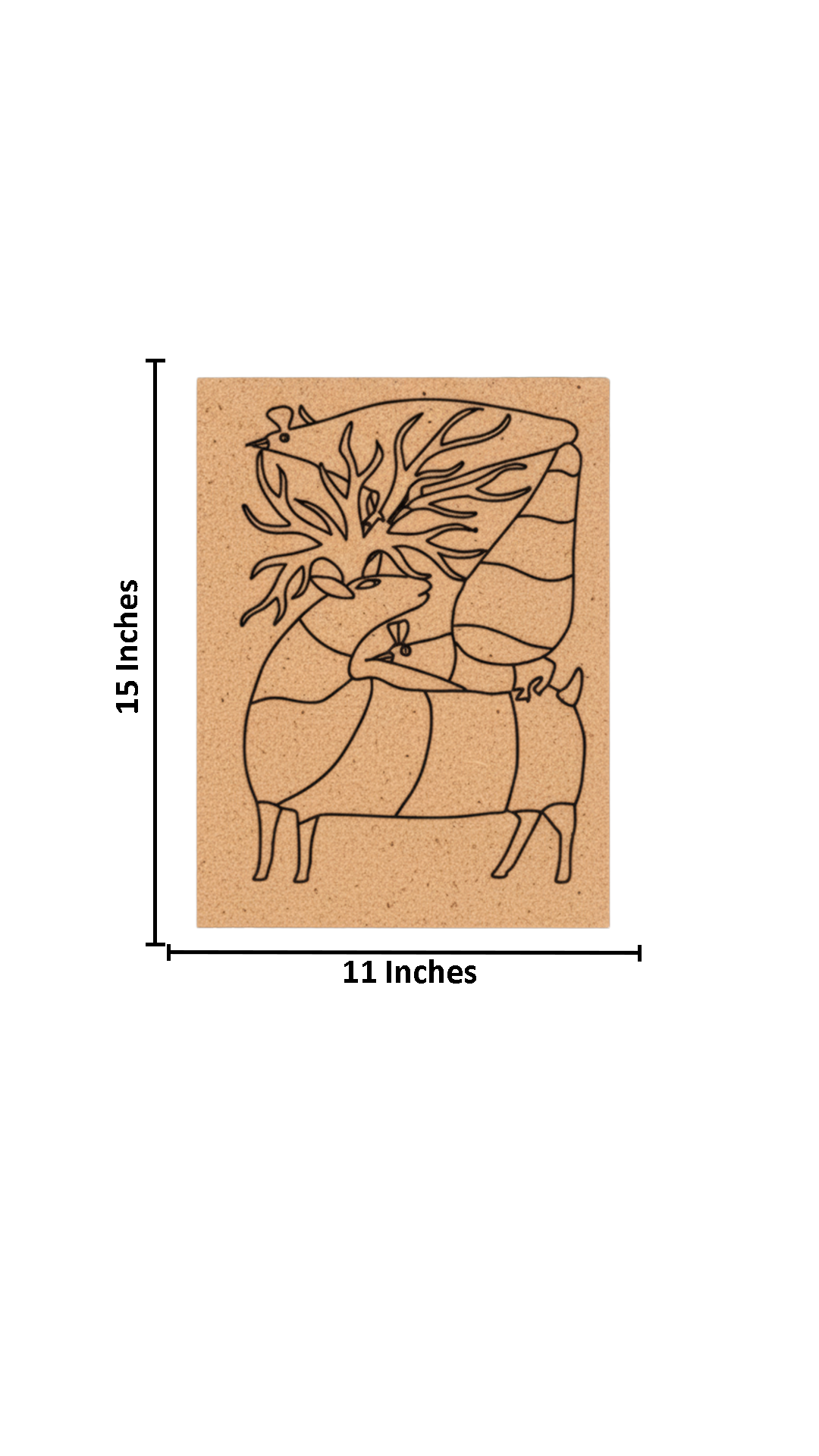 Traditional DIY MDF Painting Base with Abstract Deer Design with size