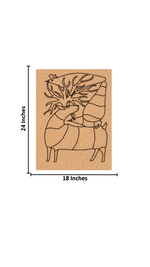 Traditional DIY MDF Painting Base with Abstract Deer Design with size