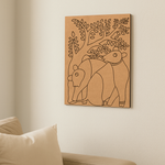 Traditional DIY MDF Painting Base with Animals Under Tree Design