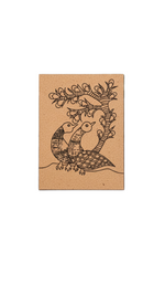 Traditional DIY MDF Painting Base with Bird Pair Under Tree Design