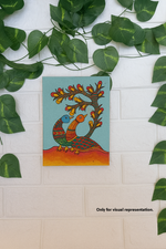 Traditional DIY MDF Painting Base with Bird Pair Under Tree Design coloured