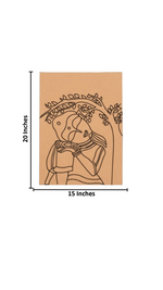 Traditional DIY MDF Painting Base with Woman Playing Flute Design with size