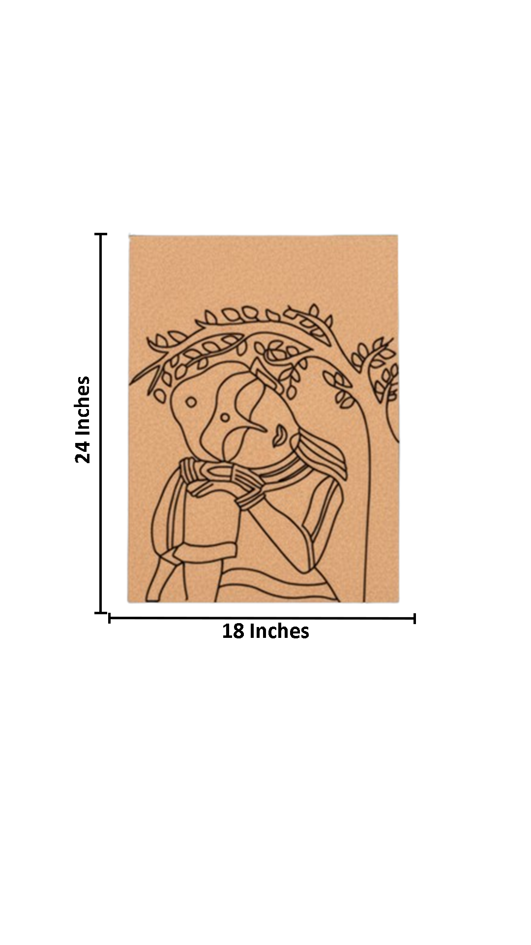 Traditional DIY MDF Painting Base with Woman Playing Flute Design with size