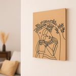 Traditional DIY MDF Painting Base with Woman Playing Flute Design side angle 