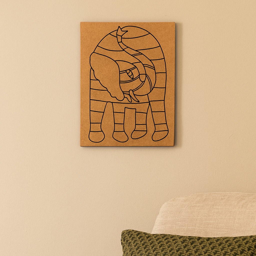 Traditional DIY MDF Painting Base with Artistic Elephant Design