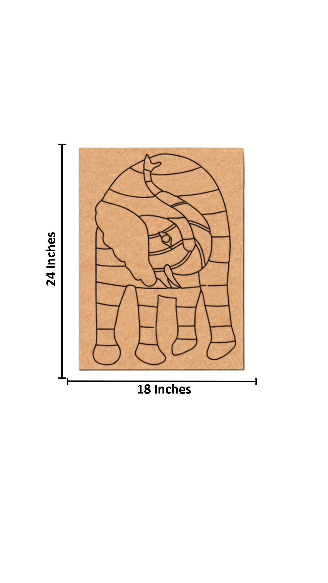Traditional DIY MDF Painting Base with Artistic Elephant Design with size
