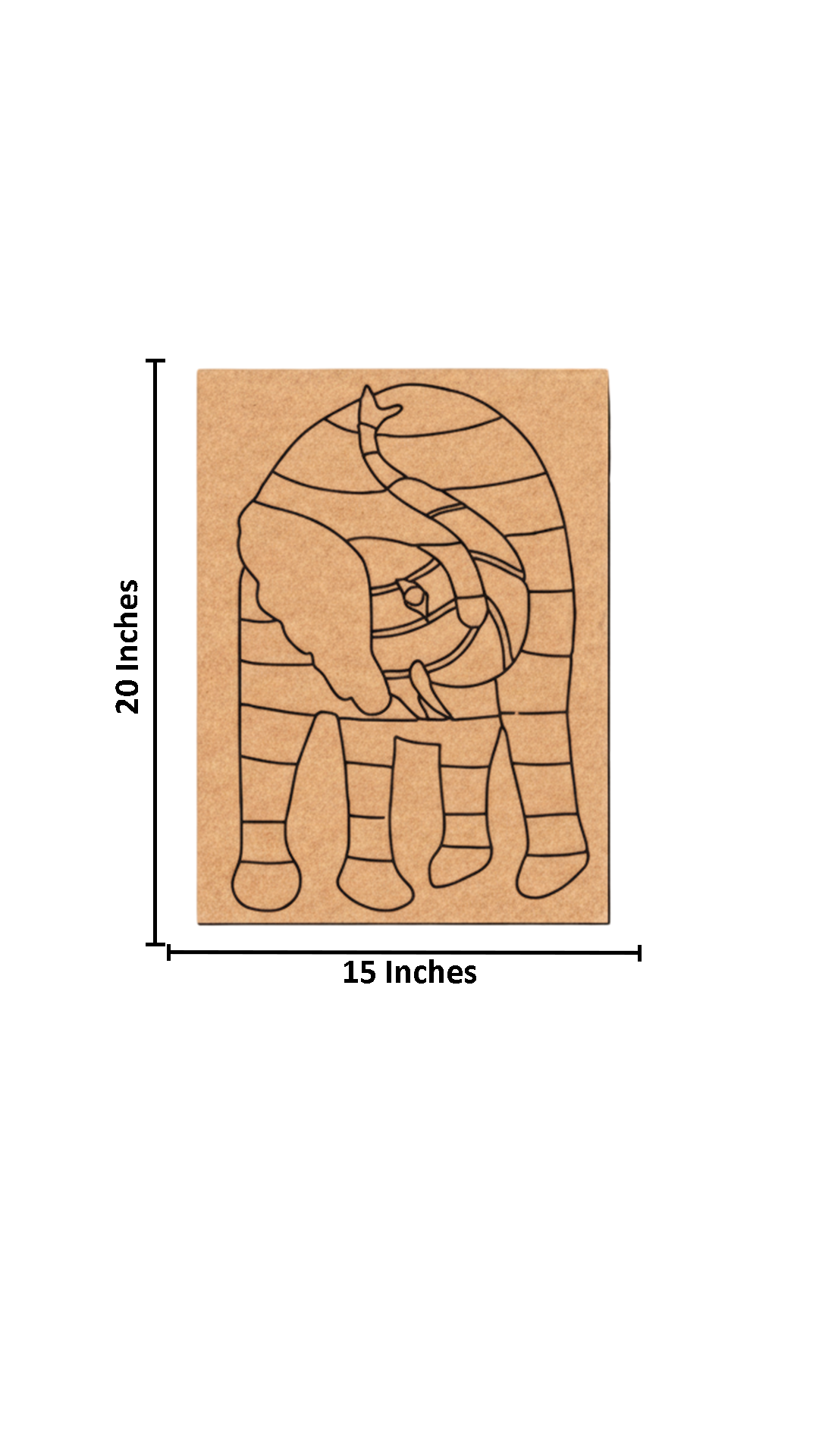 Traditional DIY MDF Painting Base with Artistic Elephant Design with size