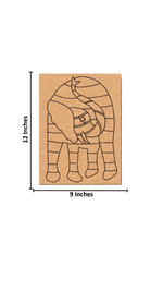 Traditional DIY MDF Painting Base with Artistic Elephant Design with size