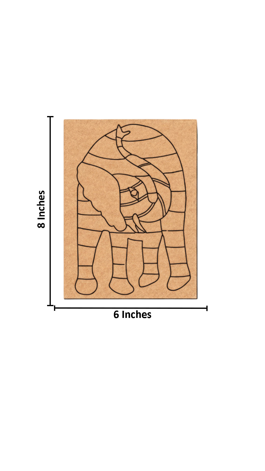 Traditional DIY MDF Painting Base with Artistic Elephant Design with size