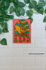 Traditional DIY MDF Painting Base with Artistic Elephant Design coloured