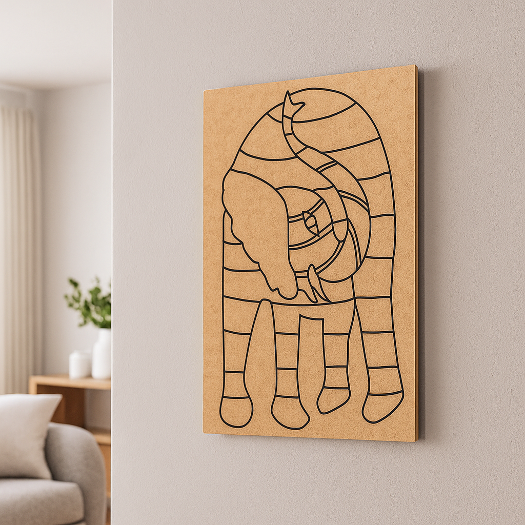 Traditional DIY MDF Painting Base with Artistic Elephant Design side angle 