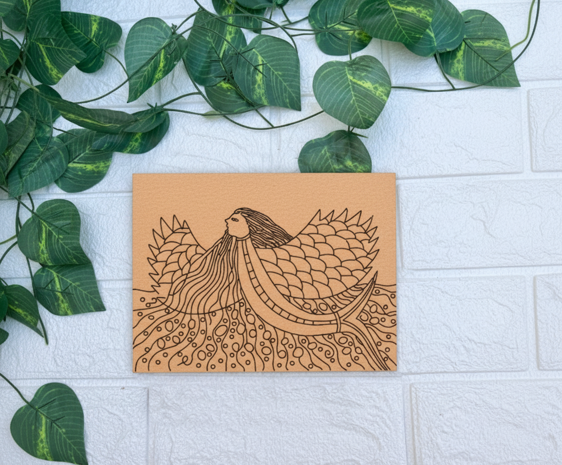 Traditional DIY MDF Painting Base with Mermaid Sea Art Design